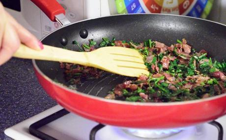 Frying parsley and pancetta marthafied