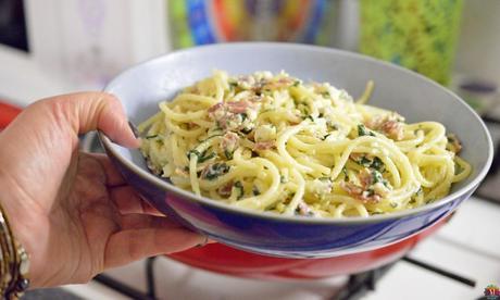 Bowl of Spaghetti Carbonara marthafied