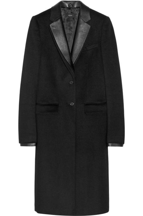JOSEPH Dakota leather-trimmed wool and cashmere-blend coat €825