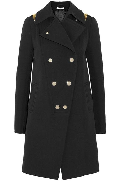 GIVENCHY Black double-breasted wool coat with gold bars €1,990