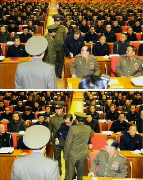 Jang Song Taek is removed from an 8 December 2013 expanded meeting of the KWP Political Bureau after his expulsion from the party (Photos: KCTV screen grabs).