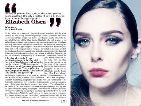 Elizabeth Olsen by Tom Munro for Vogue Italia December 2013 