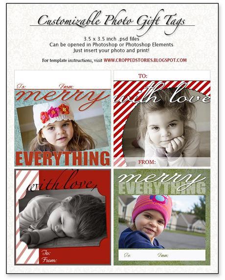 Customizable Photo Holiday Gift Tags via Cropped Stories