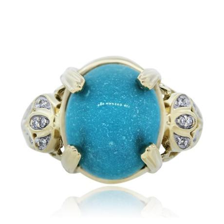 Turquoise and Diamond Ring