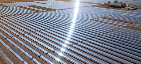 Shams 1 concentrating solar power station near Abu Dhabi, UAE.