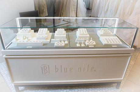 Blue Nile engagement rings on display at Nordstrom Seattle