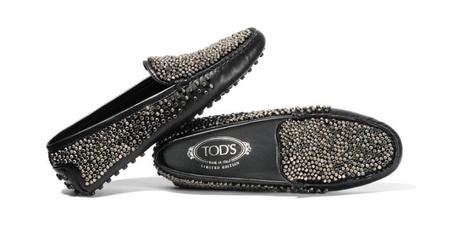 Gommino Couture rubber-soled beaded leather moccasin, Tod's Couture, €765