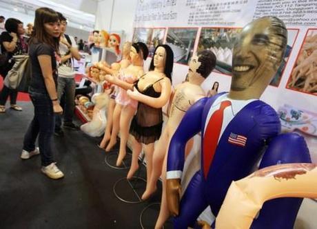 An inflatable doll depicting US Presiden