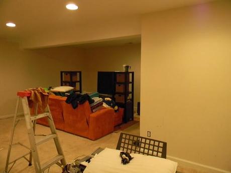 Basement Gets A Fresh Coat of Thunder by Benjamin Moore while we are in a ThunderSTORM of our   own!!