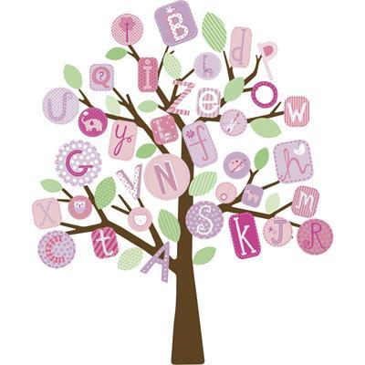 RoomMates ABC Pink Tree Peel and Stick Giant Wall Decals