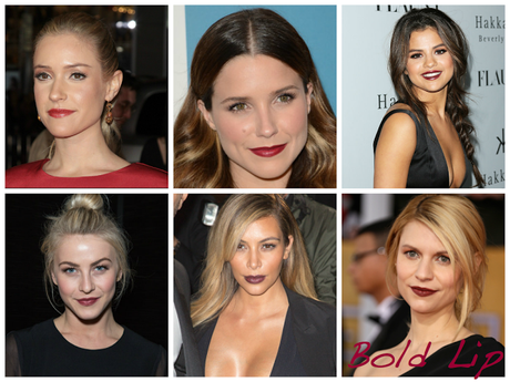 Soft face, Bold Lip: Kristin Cavallari, Selena Gomez, Julianne Hough, Sophia Bush, Kim Kardashian, Claire Danes