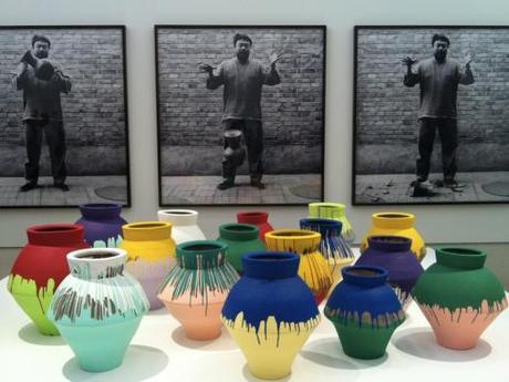 Subverting everyday objects - Coloured Vases by Ai Wei Wei.