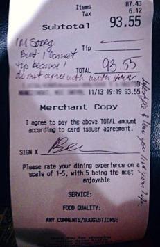 Lesbian waitress lied about being stiffed by homophobes