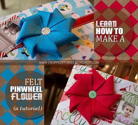 Learn how to make a felt pinwheel flower via Cropped Stories