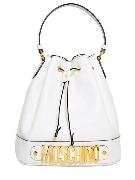 MOSCHINO ROSSELLA GRAINED LEATHER TOP HANDLE