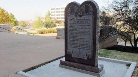 10 commandments monument outside Oklahoma state Capitol
