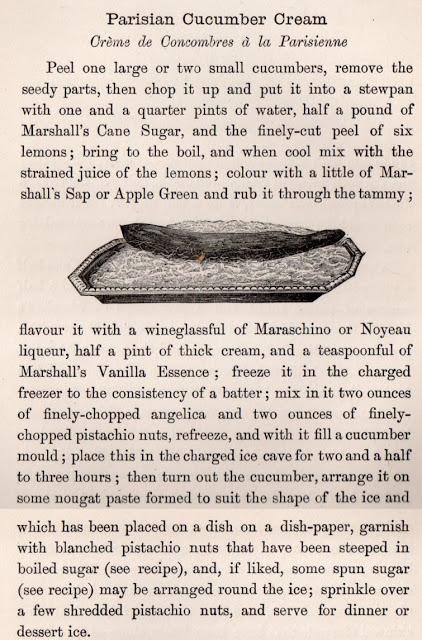 Mrs Agnes Marshall's Cucumber Ice Creams