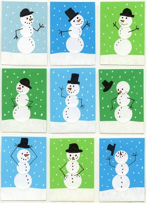Sticker Snowmen Art Trading Cards