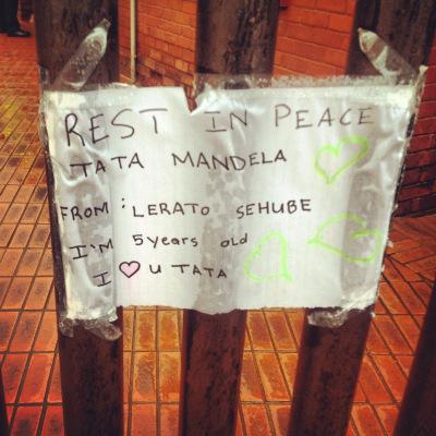 Source: Outside Mandela's house in Soweto, Vilakazi street.