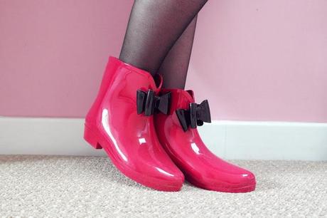 Fashion | Shoe Zone Red Bow Wellies