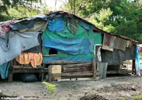 Primitive: One of the filth-ridden shacks where a family cult lived in squalor in a remote valley near Sydney. Children with terrible birth defects were found living there after four generations of in-breeding