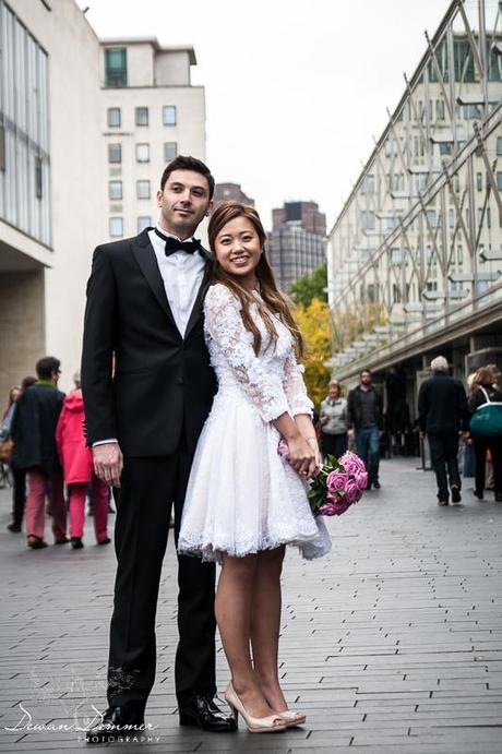 Bride and Groom standing together 