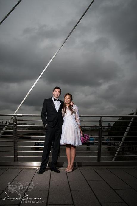 Wedding Couple on Hungerford Bridge