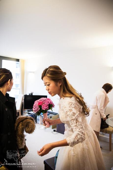 Bride holding bouquet