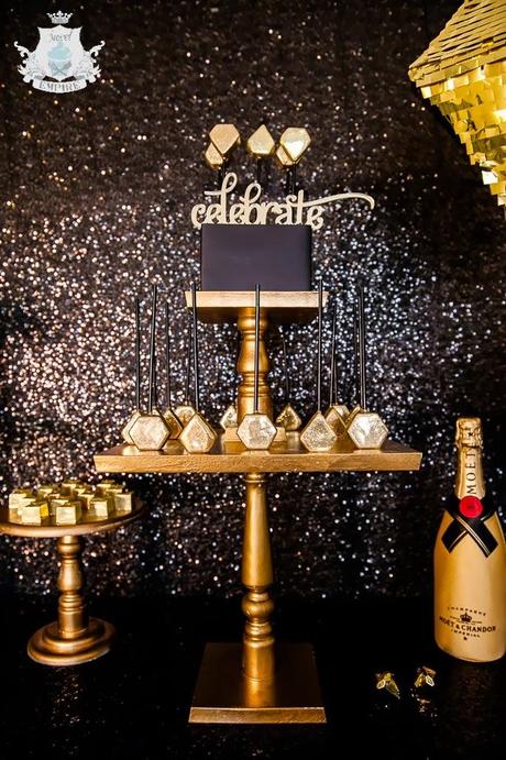 A Glistening Gold Geometric Luxe Party to Celebrate and bring in the New Year by Sweet Empire