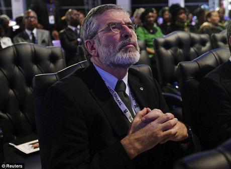 Controversial: Sinn Fein president Gerry Adams was invited to join a guard of honor for Mandela