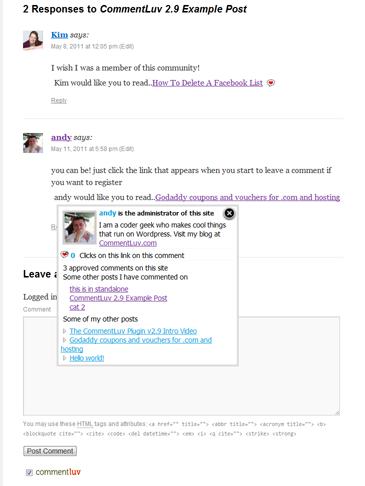 How comments look with CommentLuv enabled