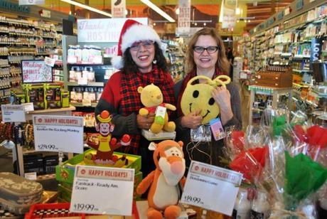 Carolyn and Julie, awesome Whole Foods staff sharing the excellent merchandise