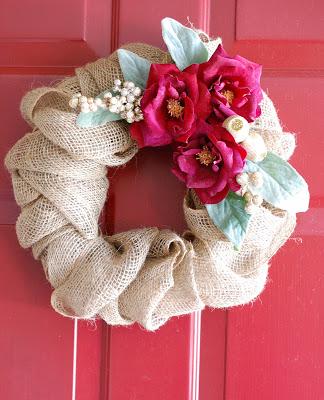 Burlap Christmas Wreath Tutorial