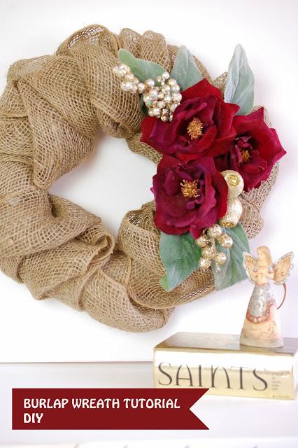 Burlap Christmas Wreath Tutorial