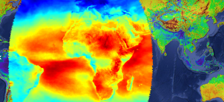 Africa solar irradiation map based on the HelioClim-1 database.