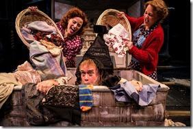 Heidi Kettenring, Kelli Fox and Scott Jaeck in Merry Wives of Windsor, Chicago Shakespeare Theatre