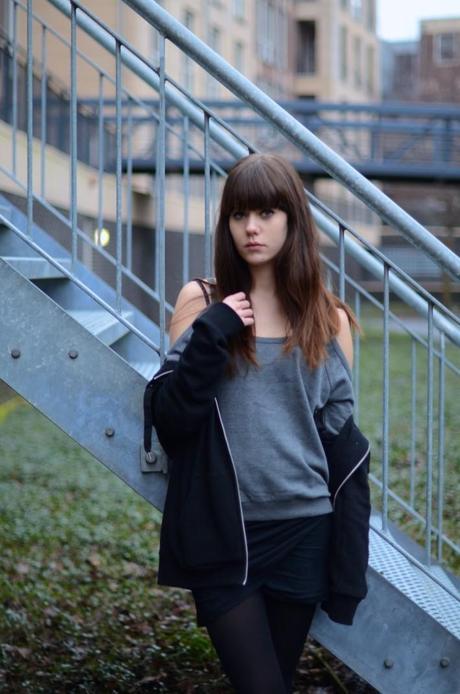 Balance outfit sweater bare shoulders look