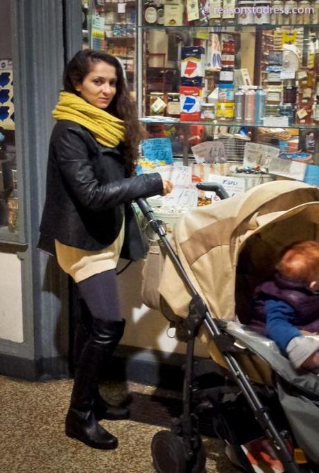 over the knee leather boots for a bologna stroll drogheria dalla pioggia Bologna 27 via galliera