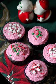 Tacky Christmas Sweater Chocolate Beet Vegan Cupcakes