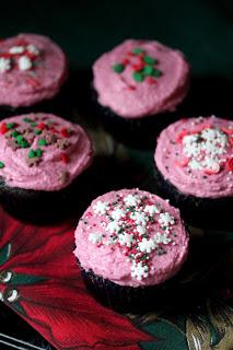 Tacky Christmas Sweater Chocolate Beet Vegan Cupcakes