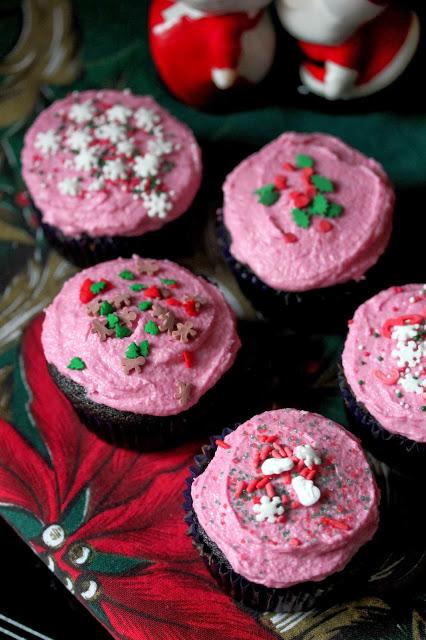 Tacky Christmas Sweater Chocolate Beet Vegan Cupcakes