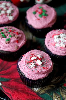 Tacky Christmas Sweater Chocolate Beet Vegan Cupcakes