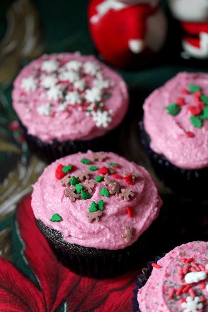 Tacky Christmas Sweater Chocolate Beet Vegan Cupcakes