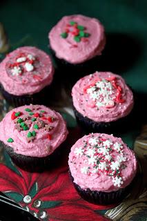 Tacky Christmas Sweater Chocolate Beet Vegan Cupcakes