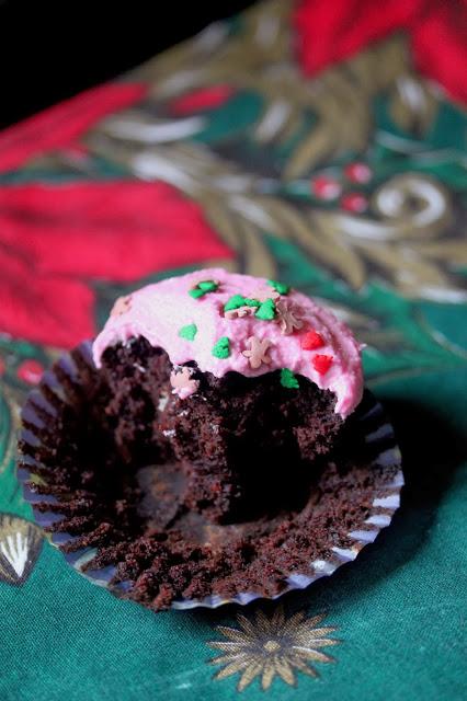 Tacky Christmas Sweater Chocolate Beet Vegan Cupcakes