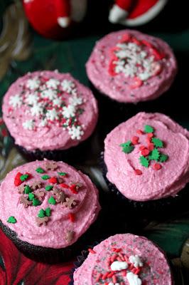 Tacky Christmas Sweater Chocolate Beet Vegan Cupcakes