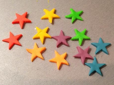 rainbow fondant stars decoration for birthday cake kids ideas