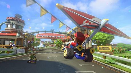 Mario Kart 8 trailer flies from an airport to the clouds