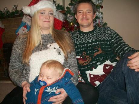 M & S Christmas Jumper Family Portrait