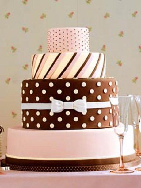 Dots and Stripes Wedding Cake